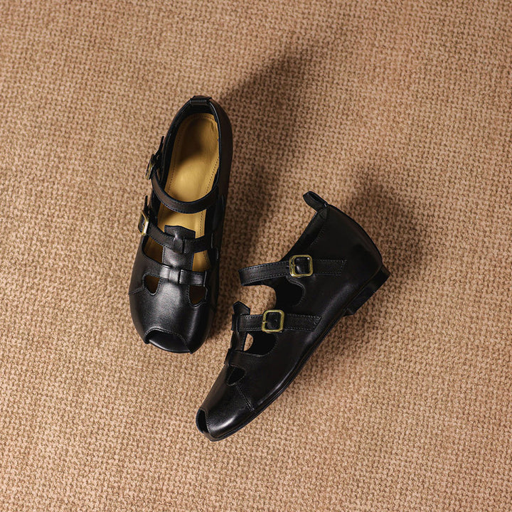 Auzi Genuine Leather Strappy Sandals