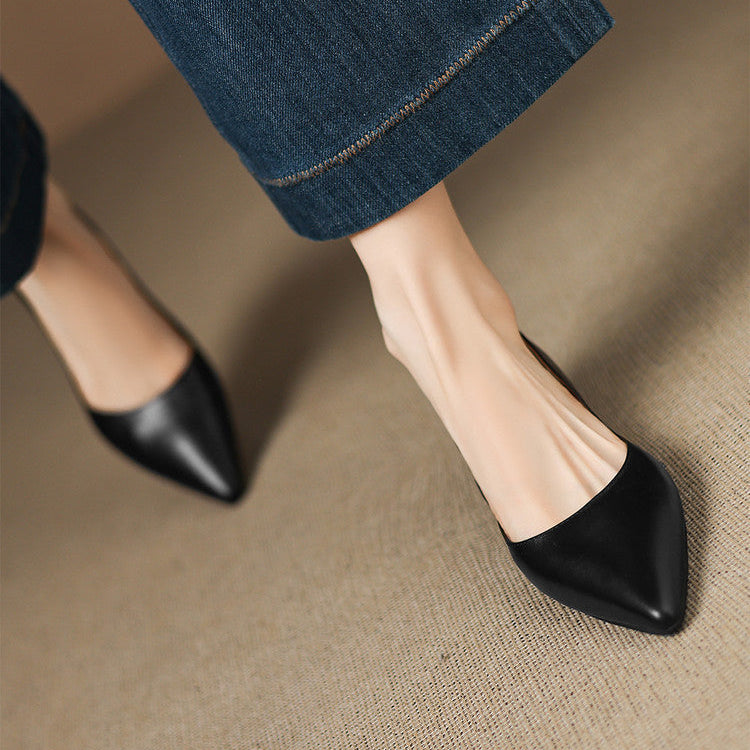 Erla Genuine Leather Pointed Toe Flats
