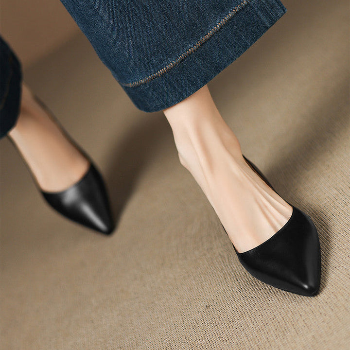 Erla Genuine Leather Pointed Toe Flats