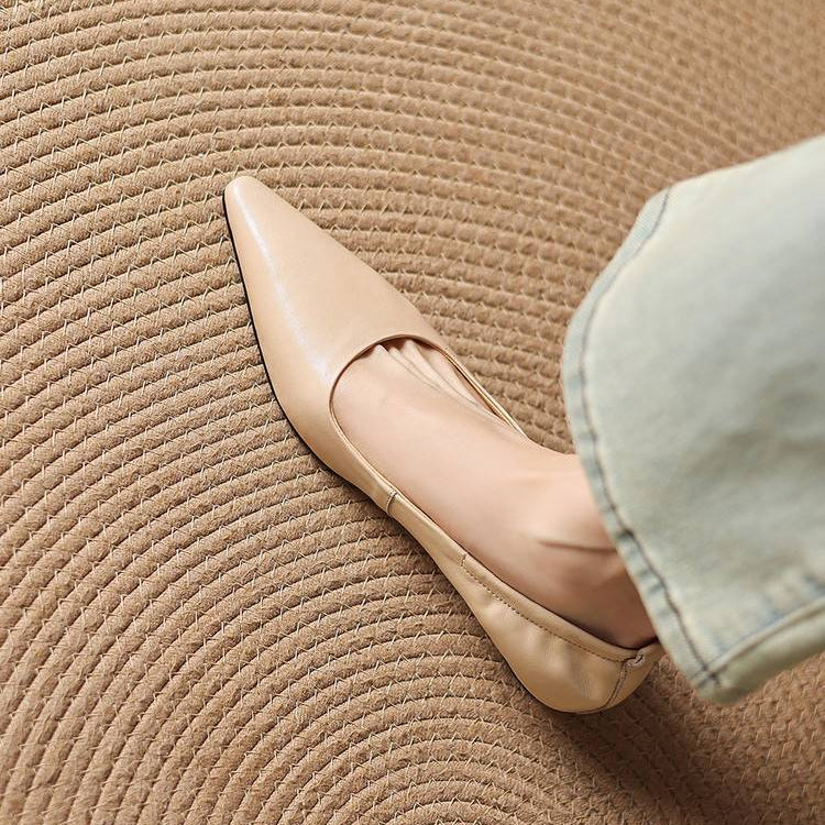 Belin Genuine Leather Pointed-Toe Pumps