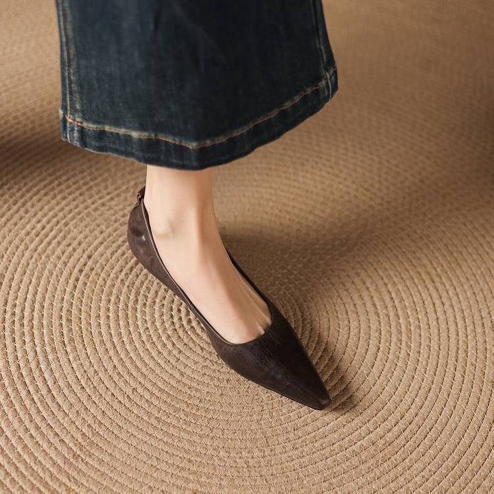 Belin Genuine Leather Pointed-Toe Pumps