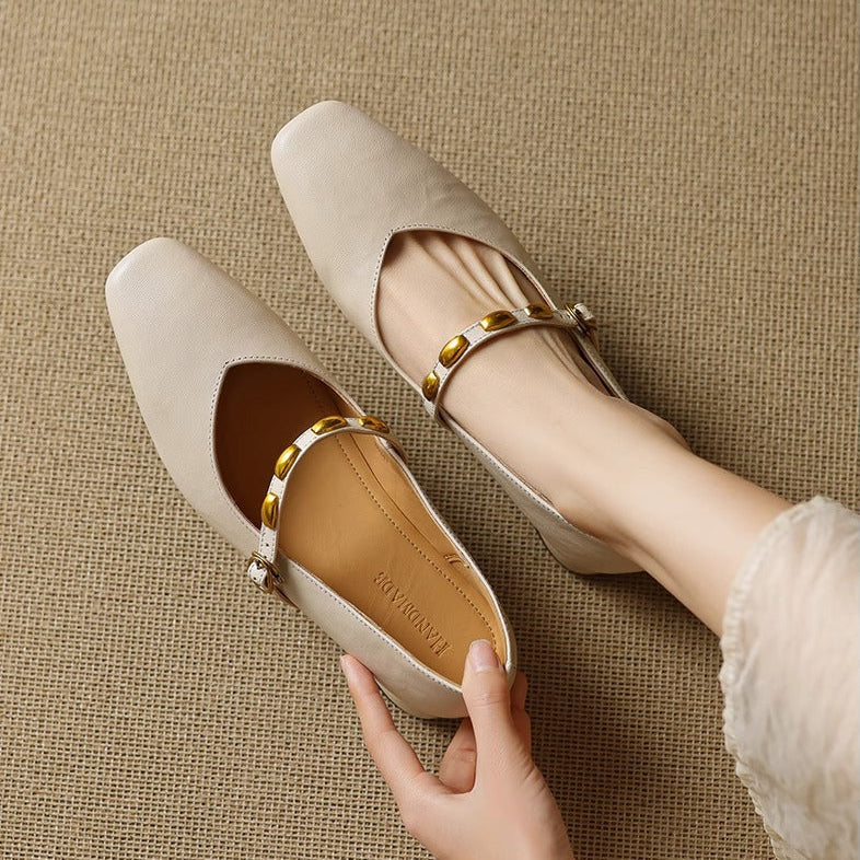 Zyra Genuine Leather Flats