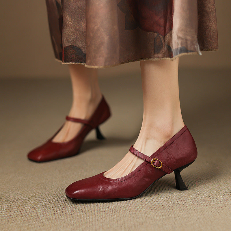 Lizel Genuine Leather Heels