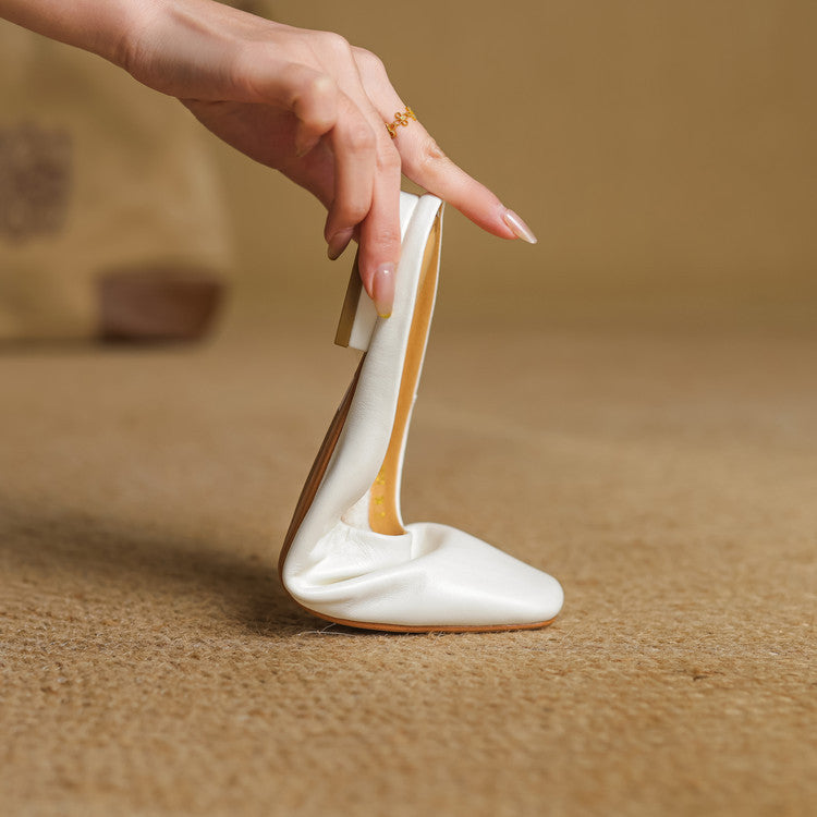 Rexa Genuine Leather Square-Toe Mules