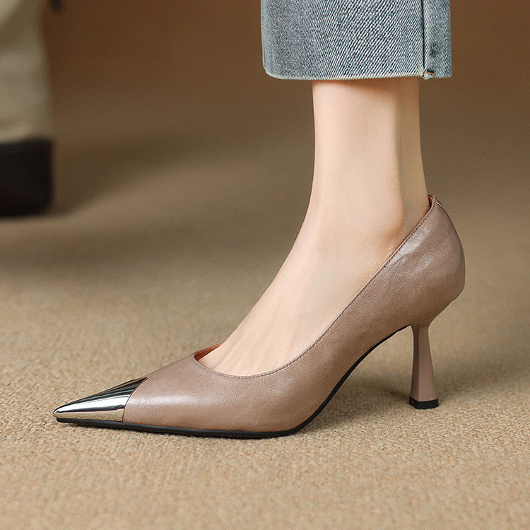 Valia Genuine Leather Heels