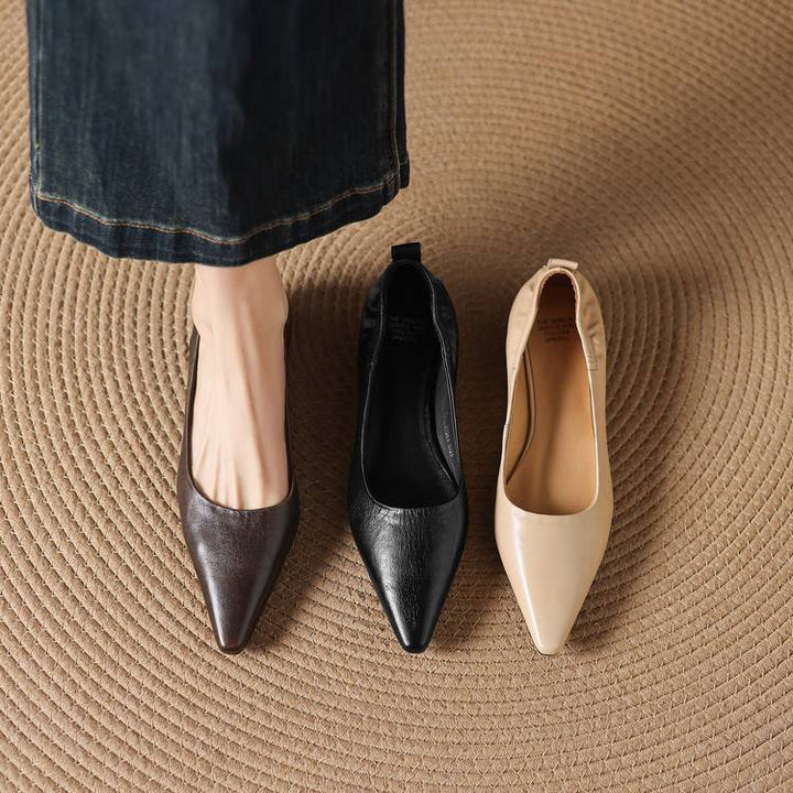 Belin Genuine Leather Pointed-Toe Pumps