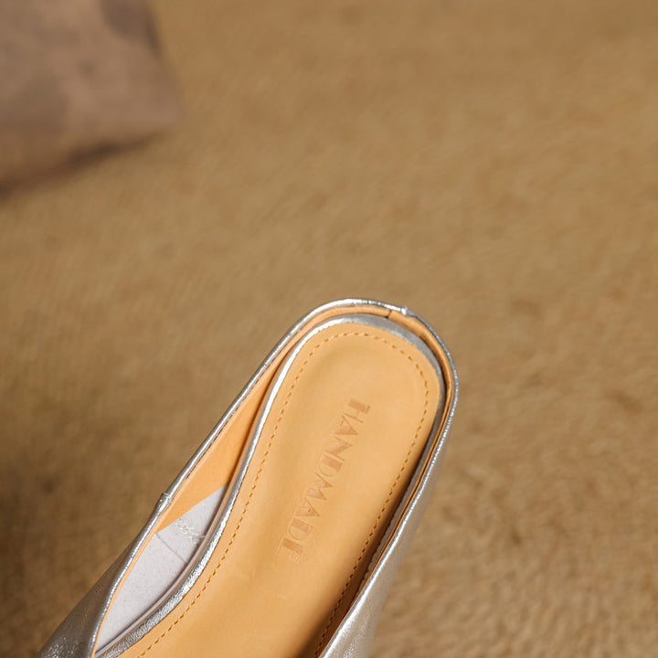 Rexa Genuine Leather Square-Toe Mules