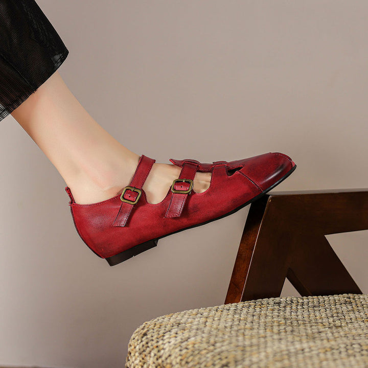 Auzi Genuine Leather Strappy Sandals