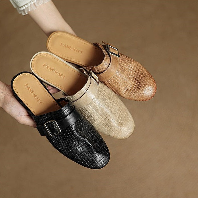 Cassie Genuine Leather Mules