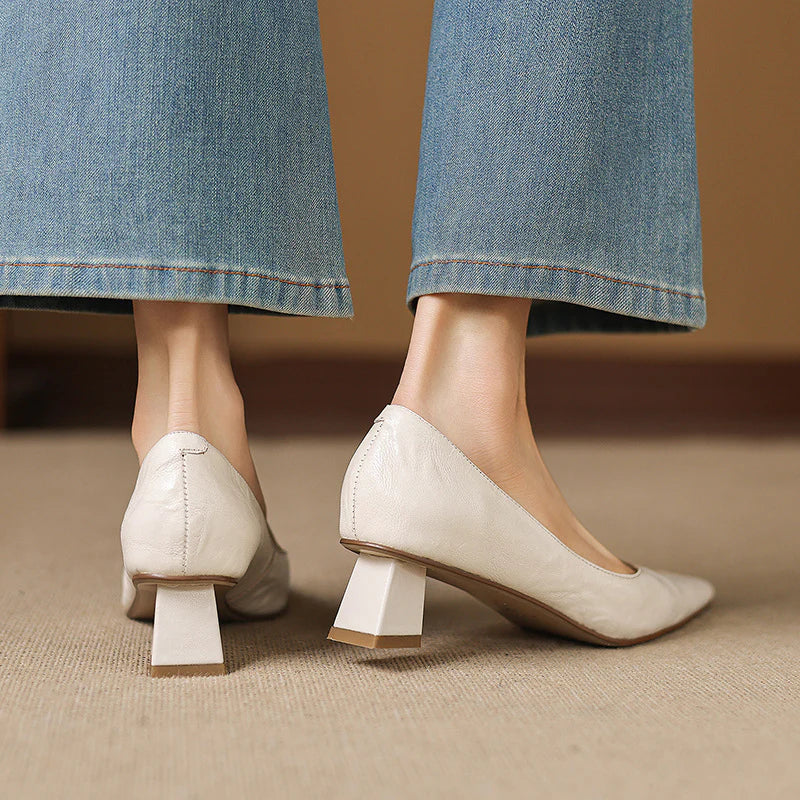 Aelya Genuine Leather Heels