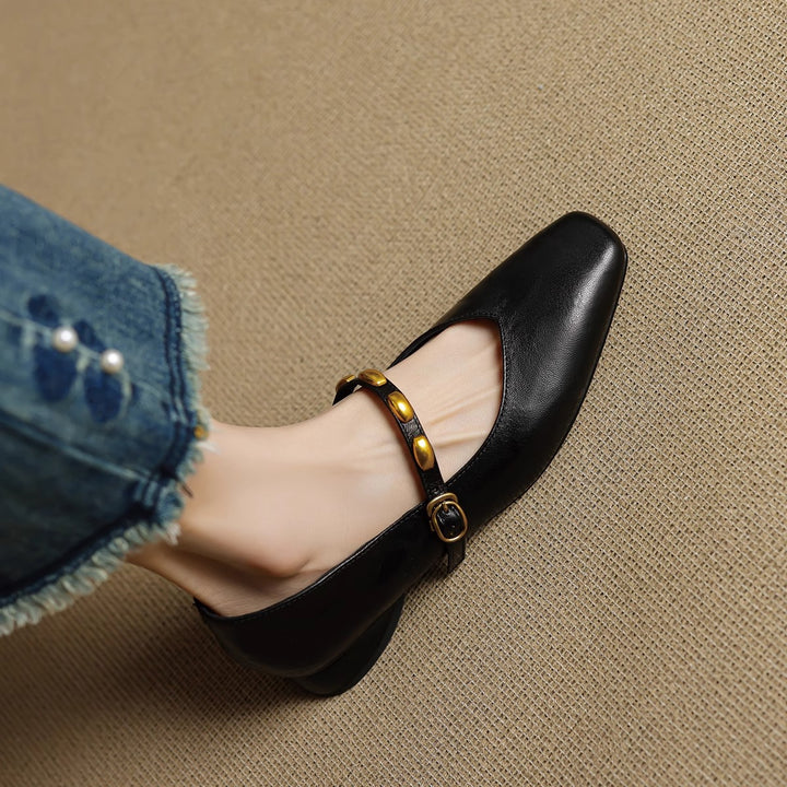 Zyra Genuine Leather Flats