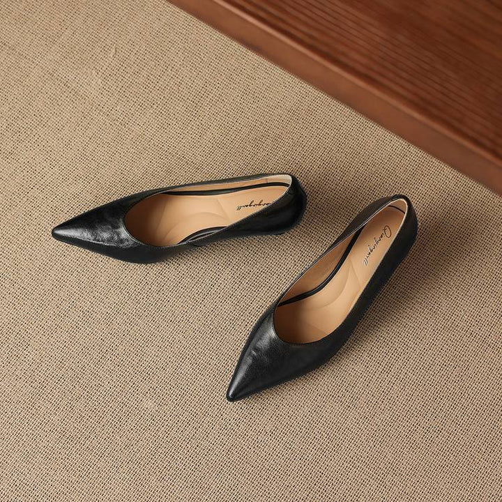 Fiara Genuine Leather Wedge Heel Pumps