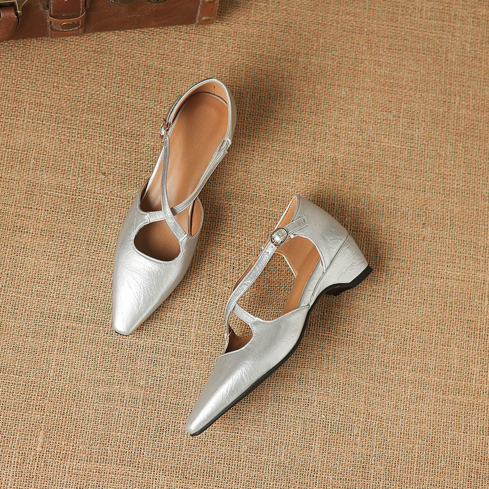 Quela Genuine Leather D'Orsay Heels