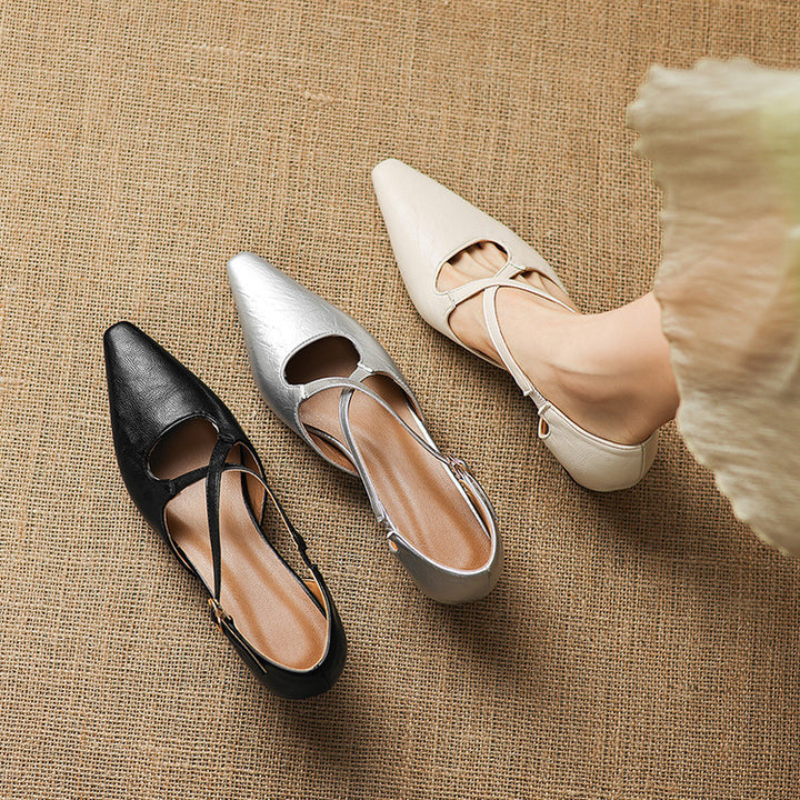 Quela Genuine Leather D'Orsay Heels