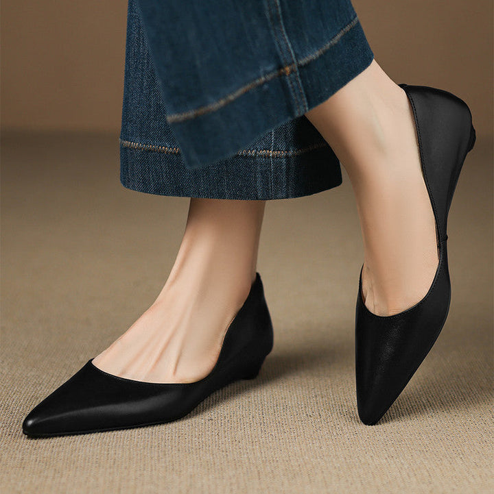Erla Genuine Leather Pointed Toe Flats