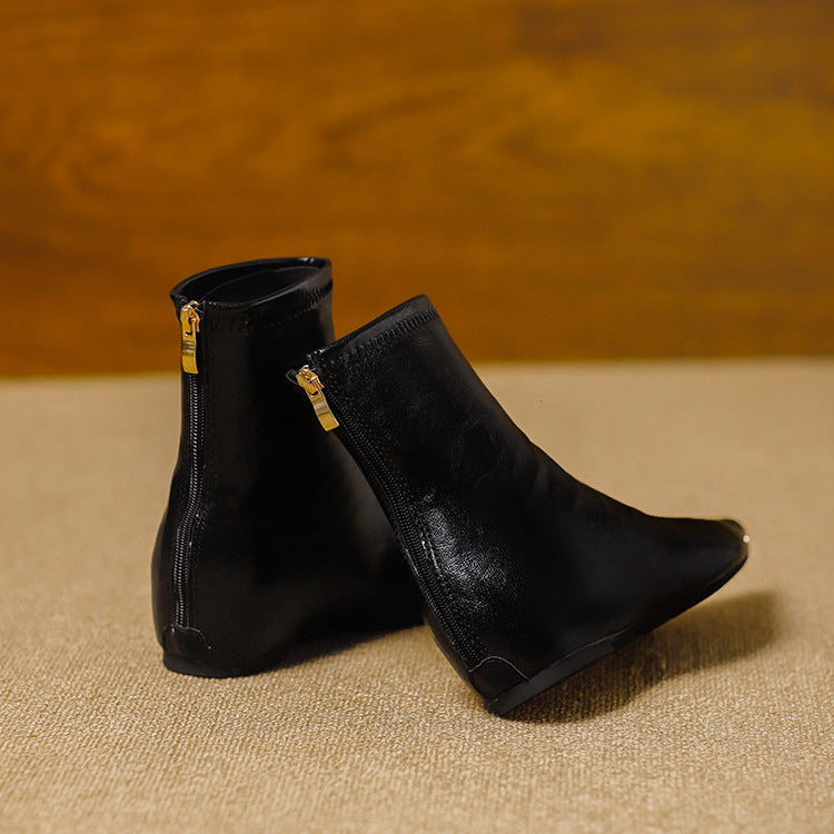 Odia Pointed-Toe Leather Ankle Boots
