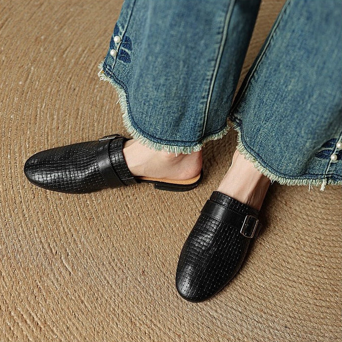 Cassie Genuine Leather Mules