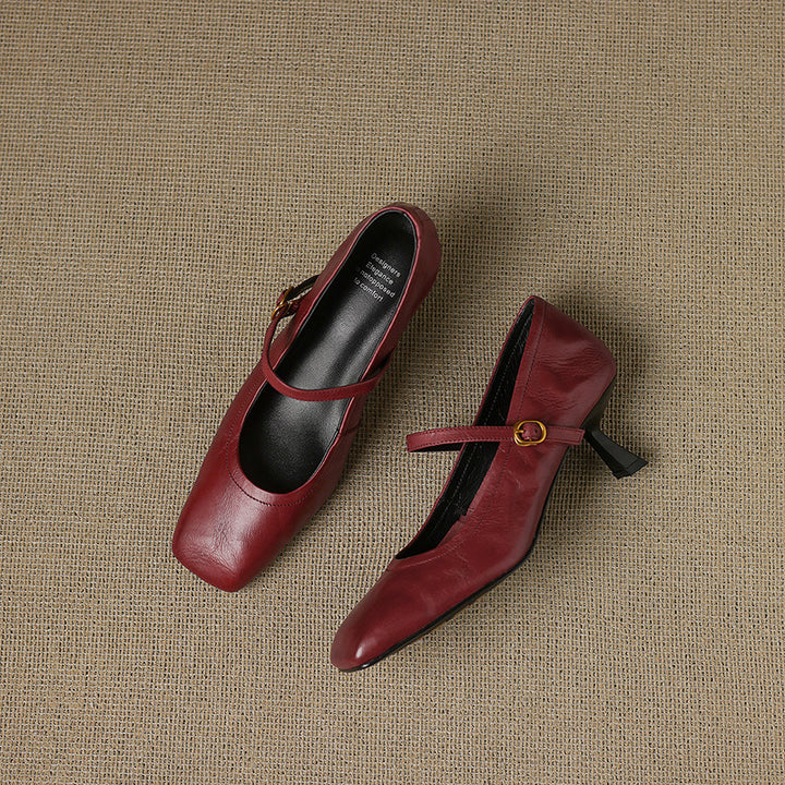 Lizel Genuine Leather Heels