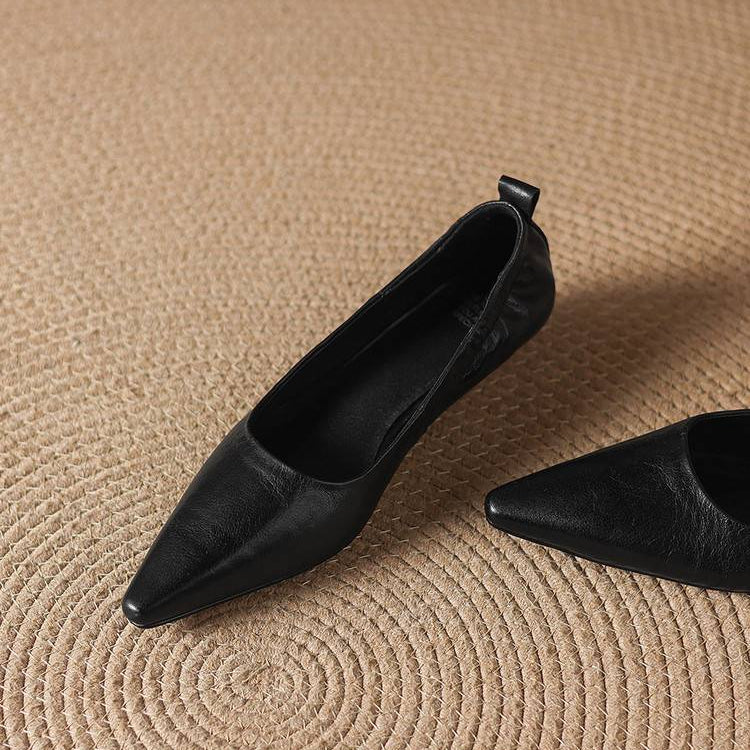 Belin Genuine Leather Pointed-Toe Pumps