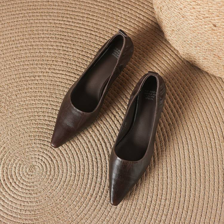 Belin Genuine Leather Pointed-Toe Pumps