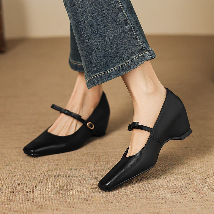 Dalia Genuine Leather Mary Jane Heels