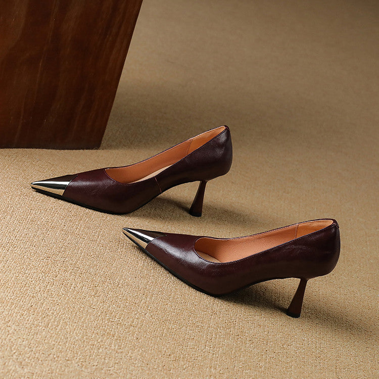 Valia Genuine Leather Heels