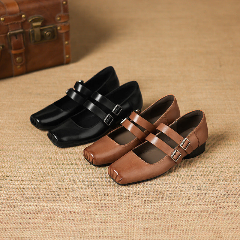Paxie Genuine Leather Heels