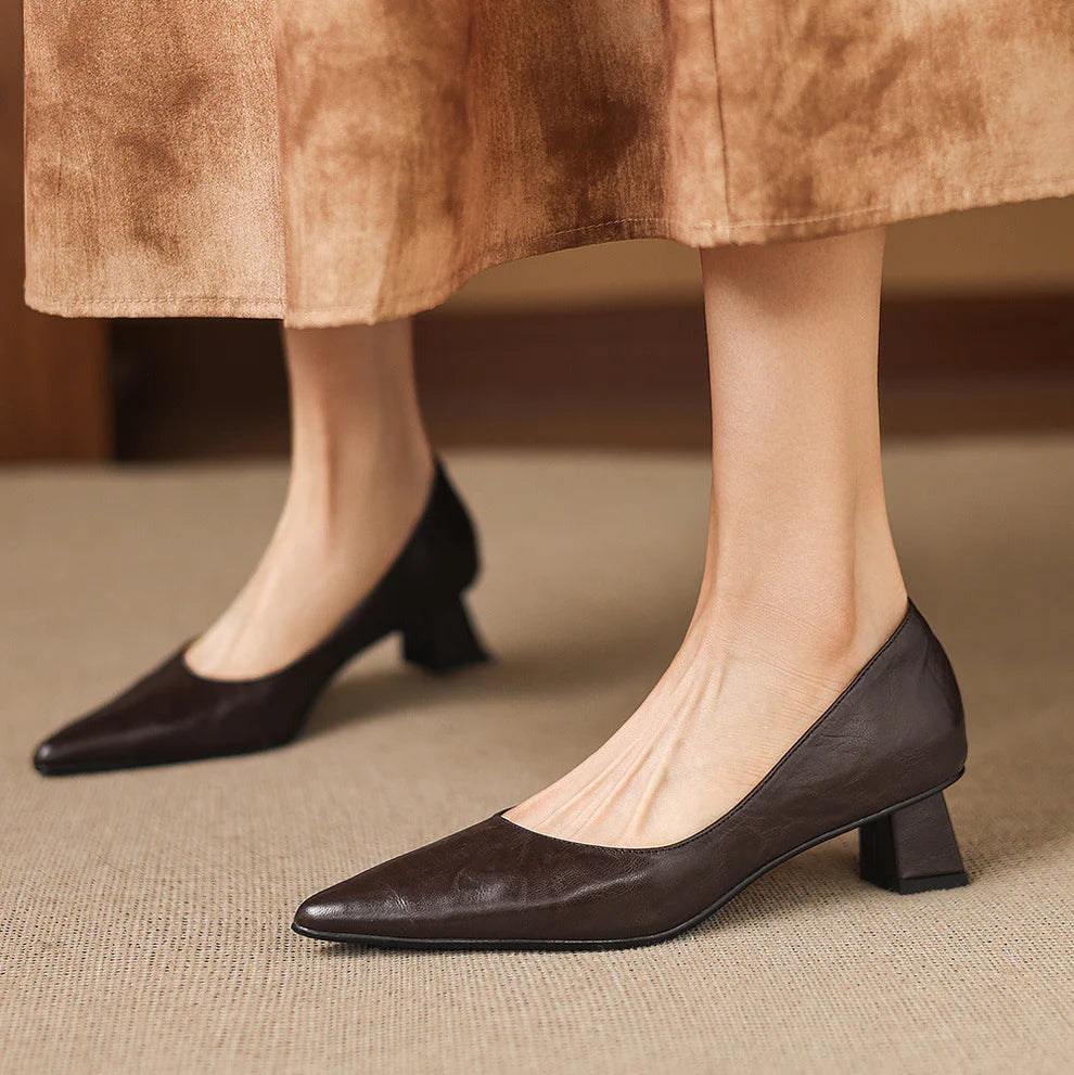 Aelya Genuine Leather Heels
