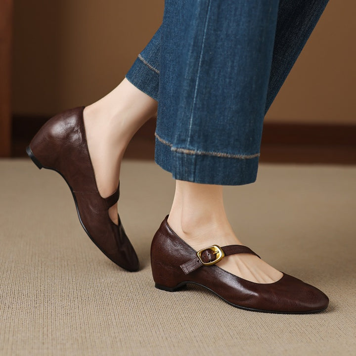 Quira Genuine Leather Mary Jane Flats