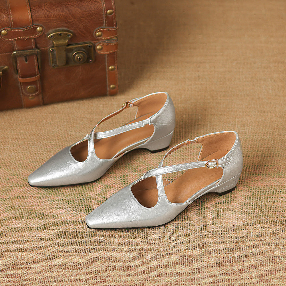 Quela Genuine Leather D'Orsay Heels