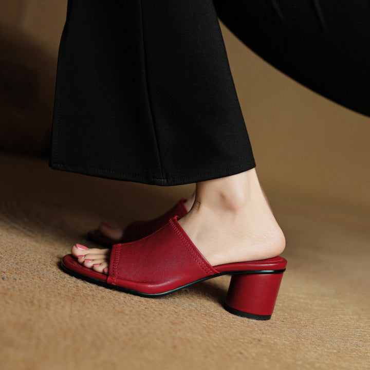 Amira Genuine Leather Mules