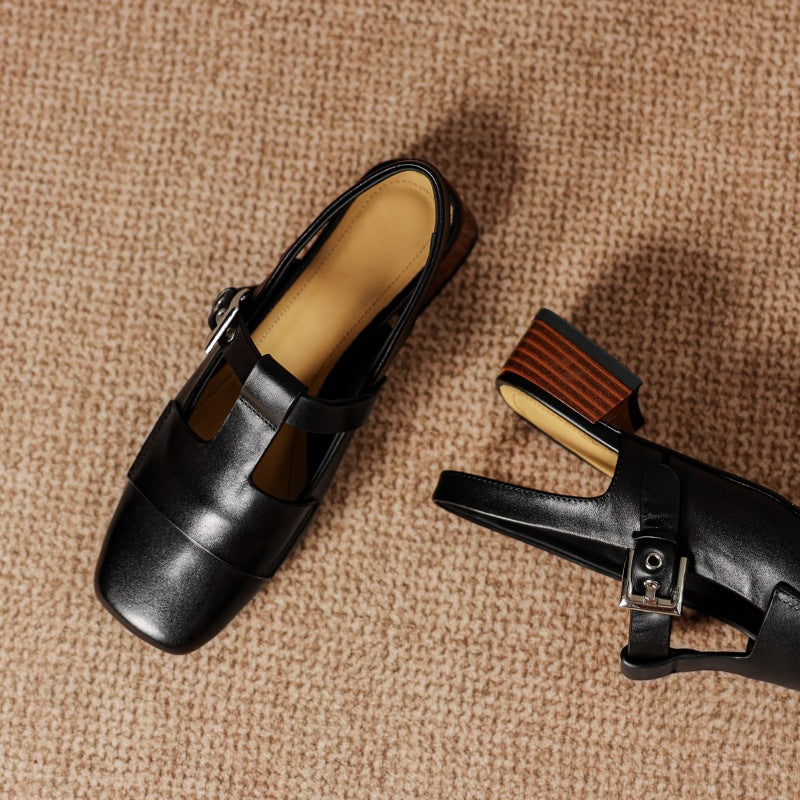 Vezia Genuine Leather Slingbacks