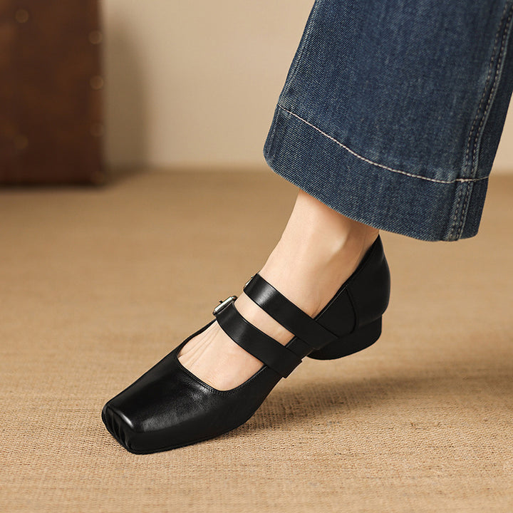 Paxie Genuine Leather Heels