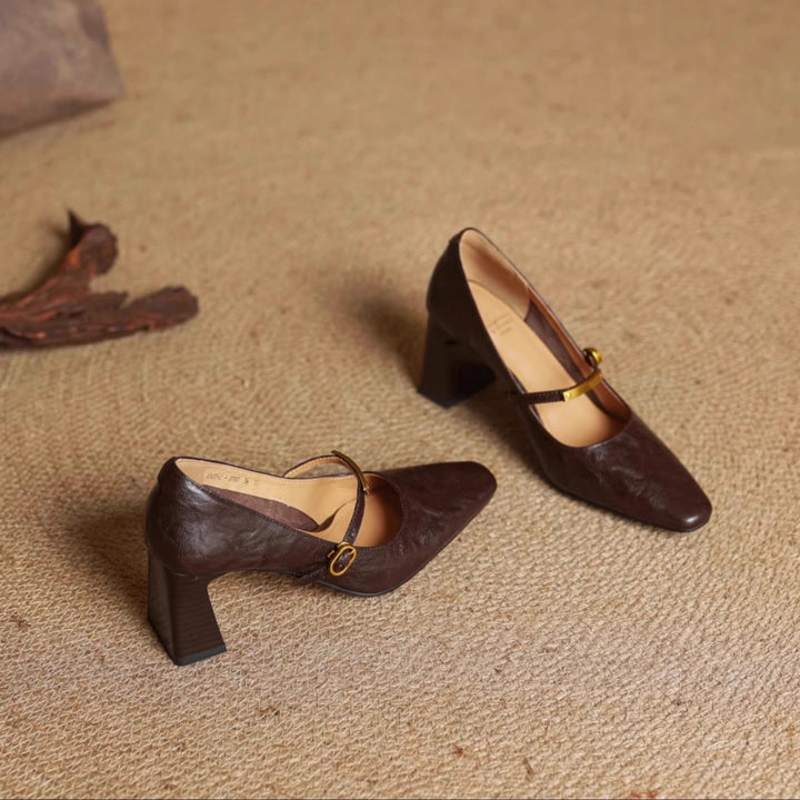 Maela Genuine Leather Heels