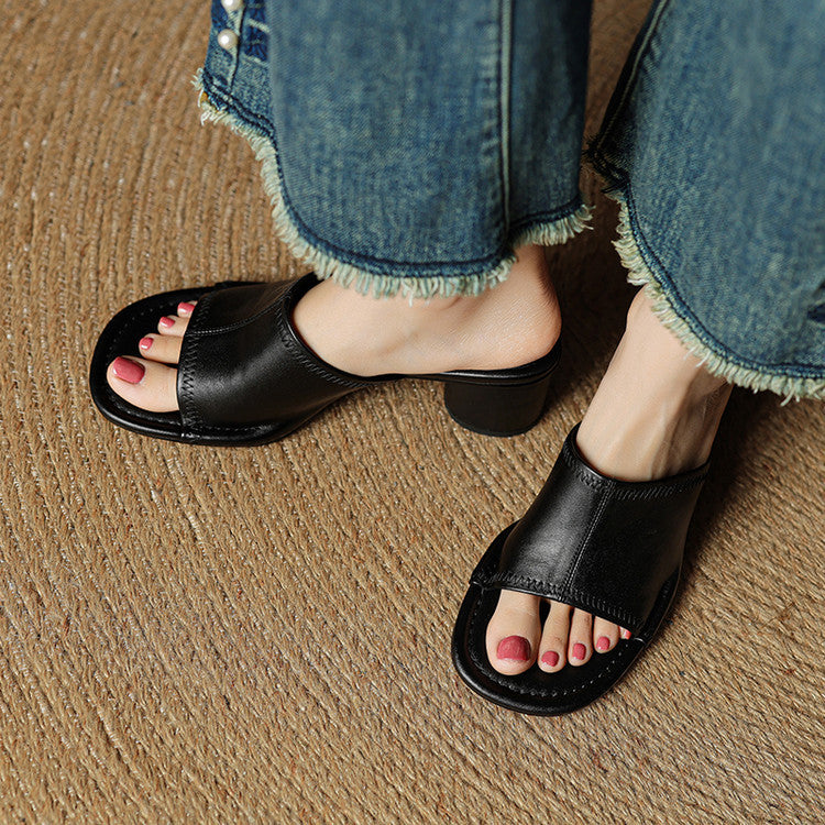 Amira Genuine Leather Mules