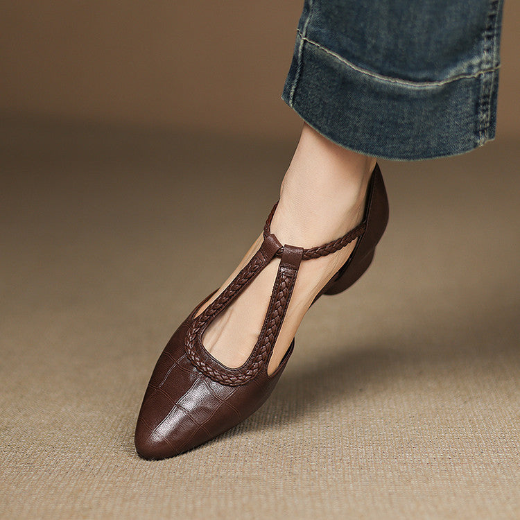 Elira Genuine Leather Pointed Heels