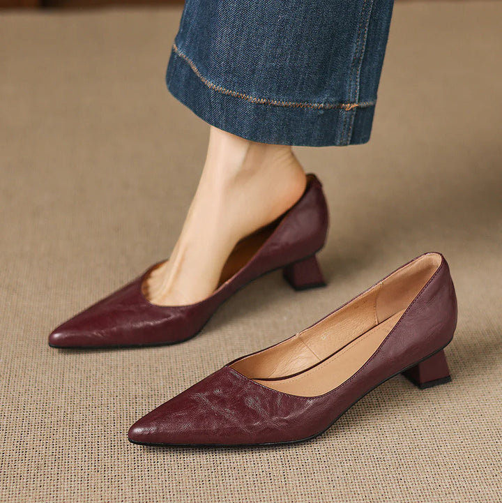 Aelya Genuine Leather Heels