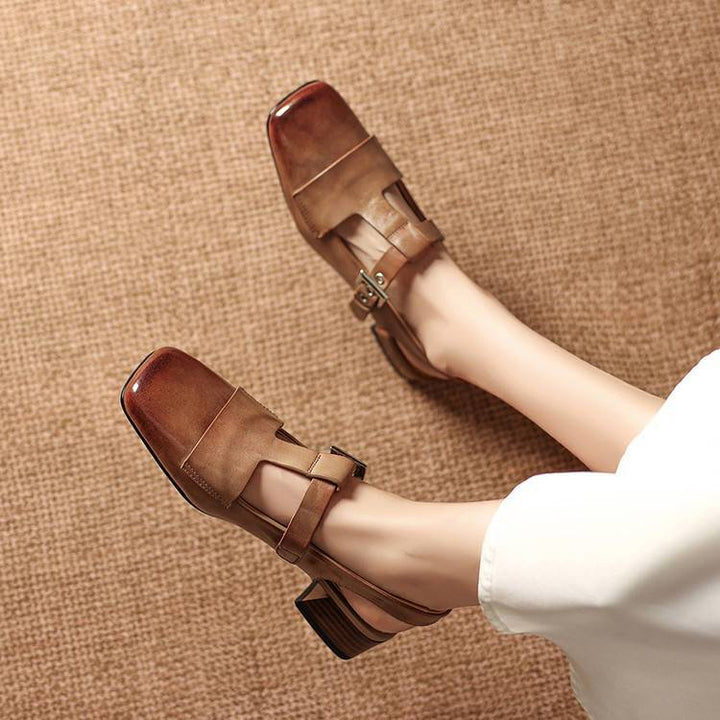 Vezia Genuine Leather Slingbacks