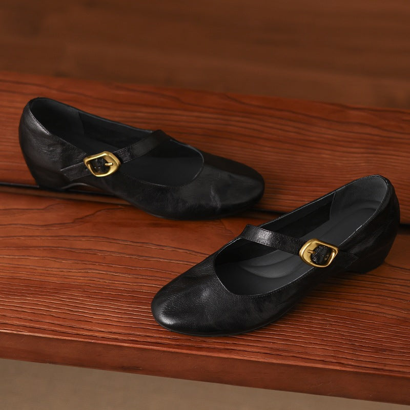 Quira Genuine Leather Mary Jane Flats