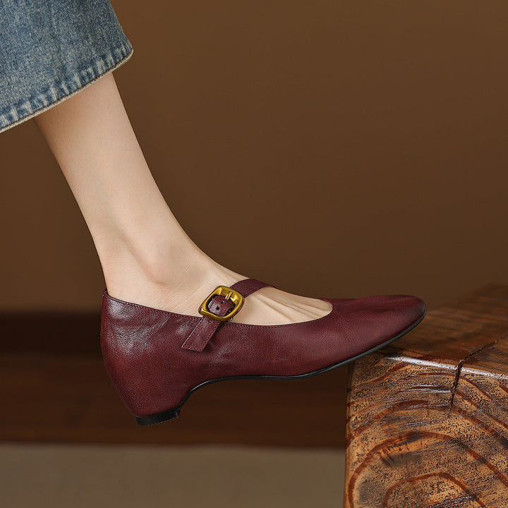 Quira Genuine Leather Mary Jane Flats