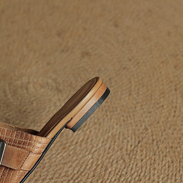 Cassie Genuine Leather Mules