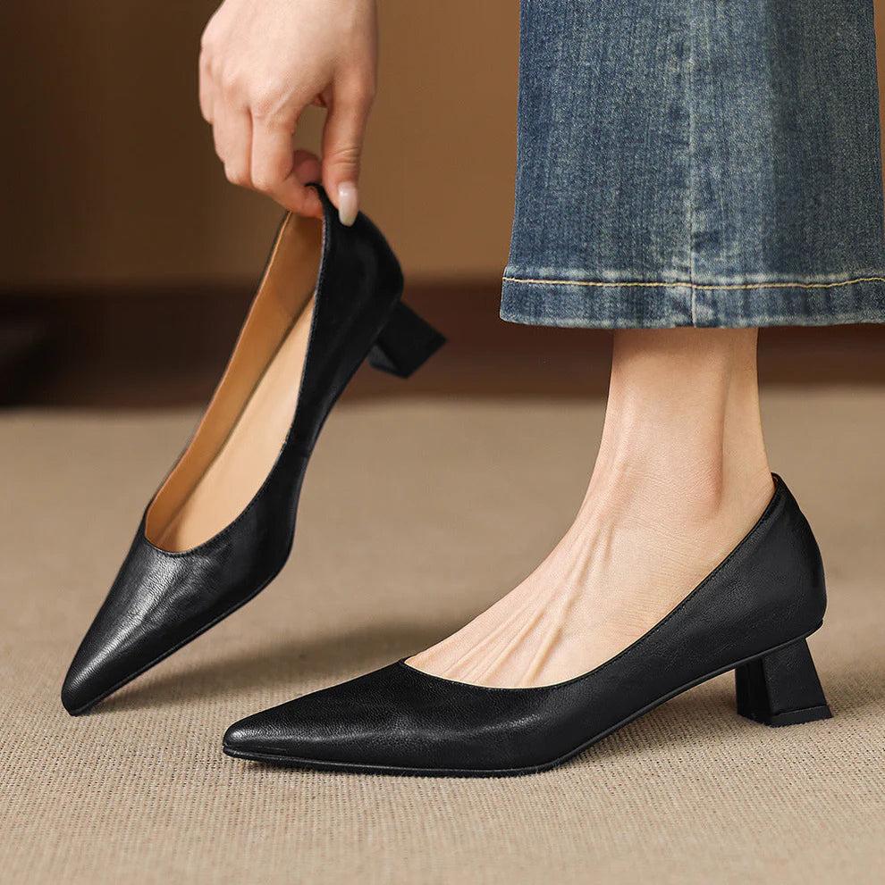Aelya Genuine Leather Heels