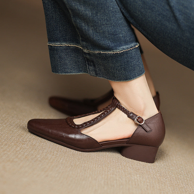 Elira Genuine Leather Pointed Heels