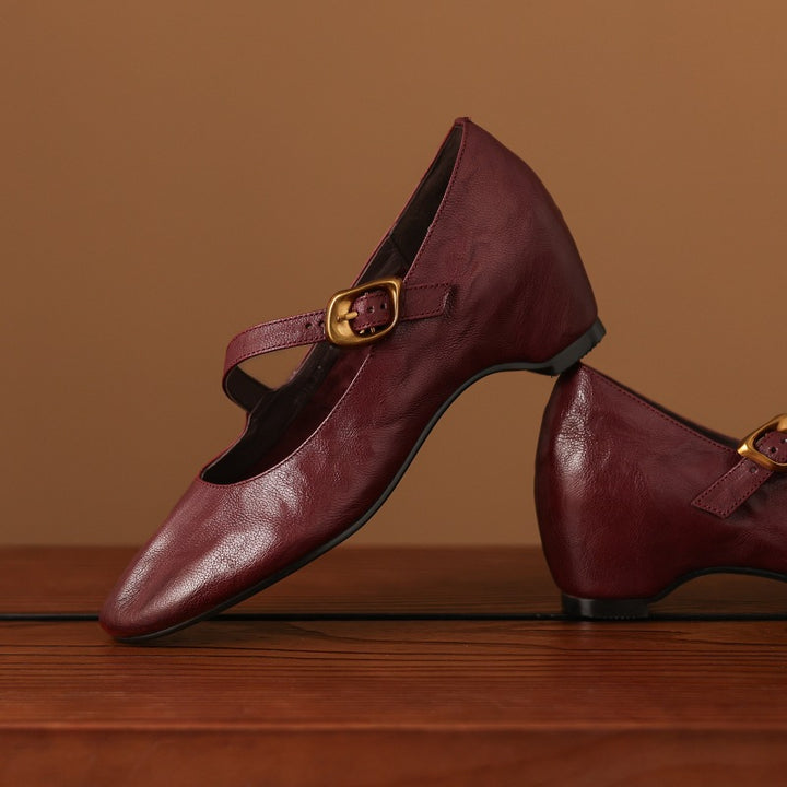 Quira Genuine Leather Mary Jane Flats