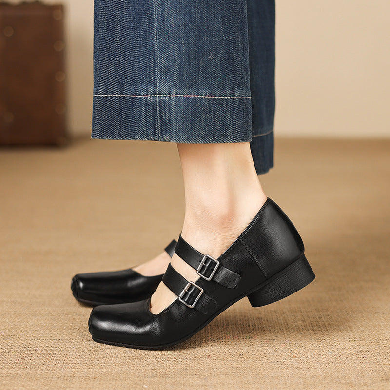 Paxie Genuine Leather Heels
