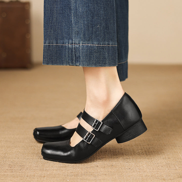 Paxie Genuine Leather Heels