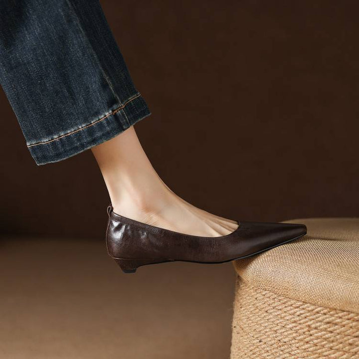 Belin Genuine Leather Pointed-Toe Pumps
