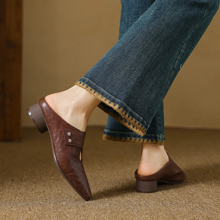 Olga Genuine Leather Mules