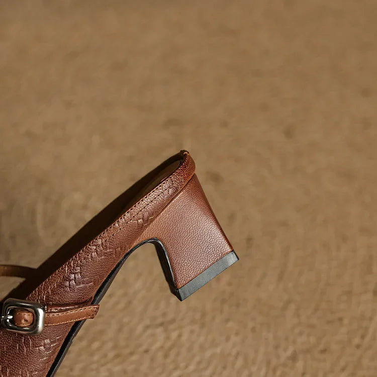 Becky Genuine Leather Mules