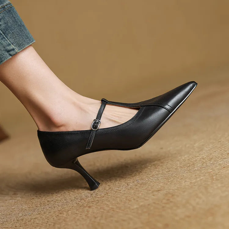 Elle Genuine Leather Heels